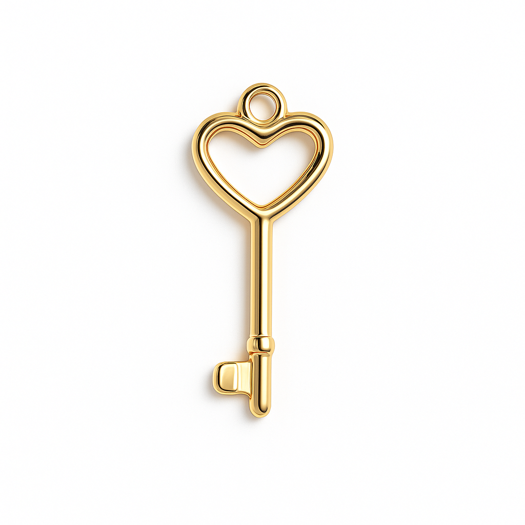 Heart Key Charm