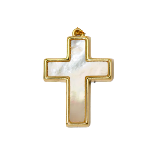 Pearl Cross Charm