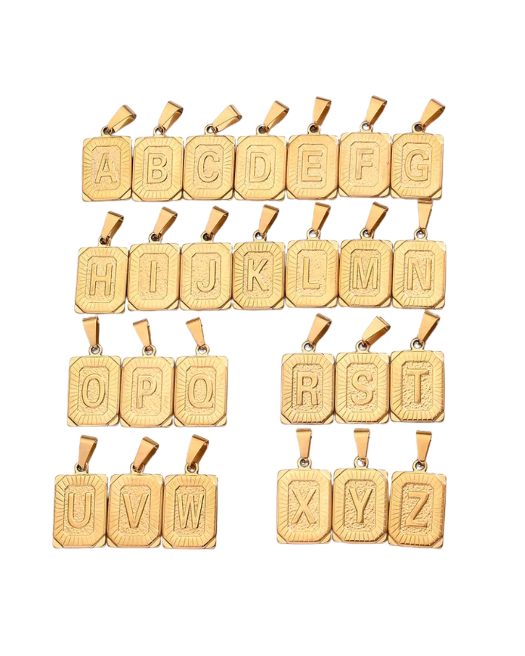 Textured Gold Initial Necklace