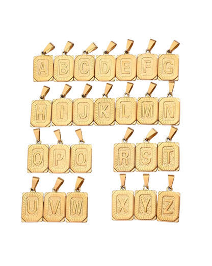 Textured Gold Initial Necklace