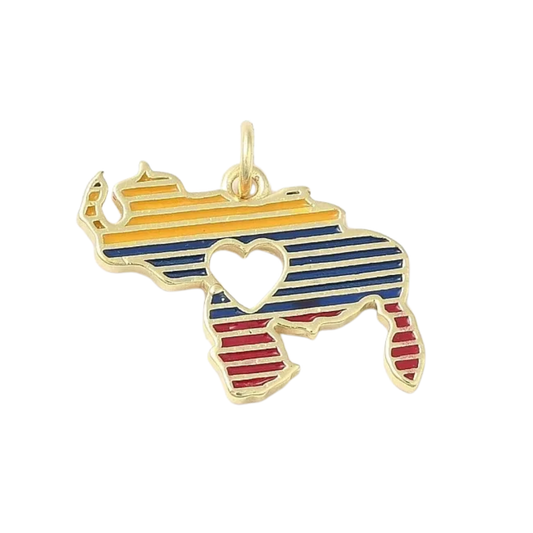 Venezuela Heart Map Charm